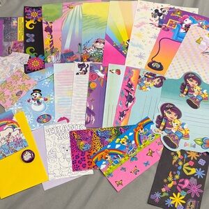 Vintage Lisa Frank stationary sheets and envelopes